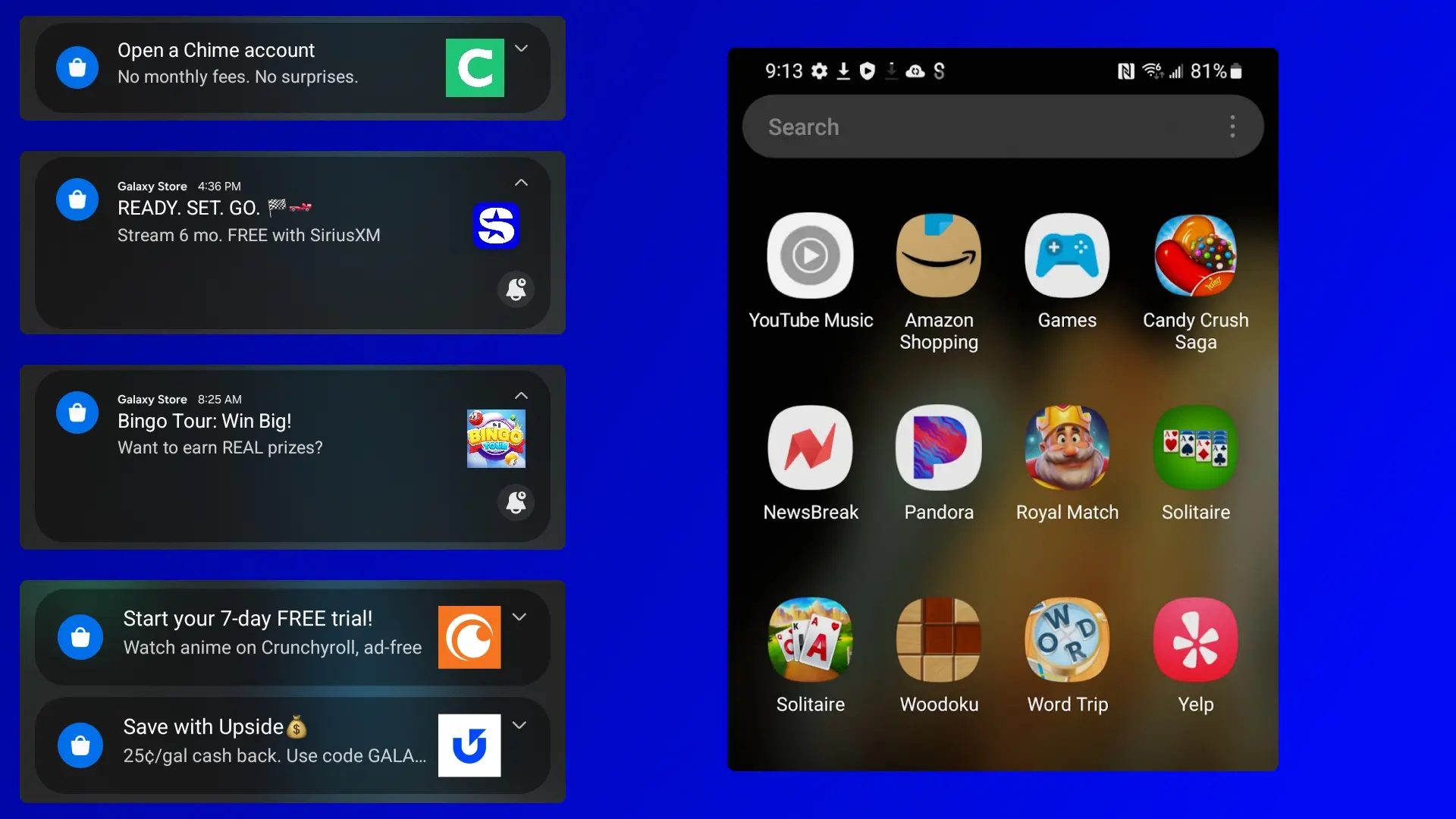 Some of Samsung's ads and bloatware they installed on my phone